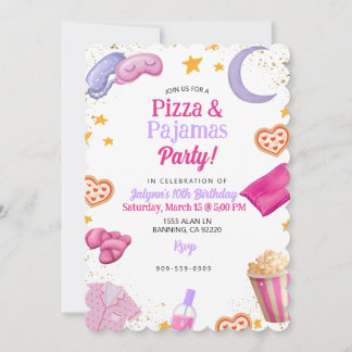 Invitation Fête Pizza & Pyjama