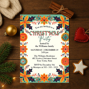 Invitation Fête populaire scandinave Art Christmas Party