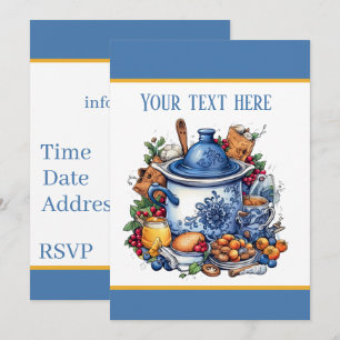 Invitation Fête potluck amusante pour tous les usages