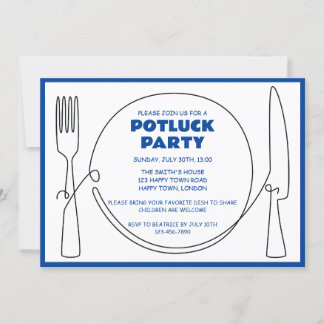 INVITATION FÊTE POTLUCK PERSONNALISABLE