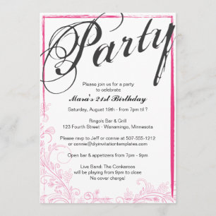 Invitation Fête pour toujours (rose)