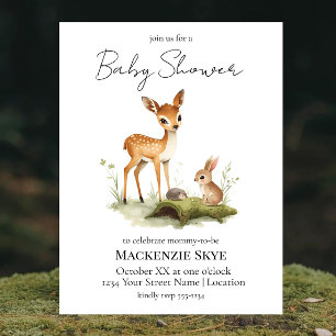 Invitation Fête Prénatale Animaux de la Forêt