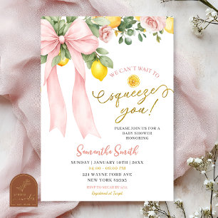 Invitation Fête Prénatale Bébé Arc-en-Ciel Rose Impatiente de