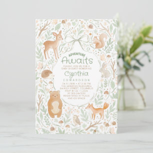 Invitation Fête Prénatale Bébé: Aventure Attend les Animaux d
