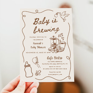 Invitation Fête Prénatale Bébé Café est en Route