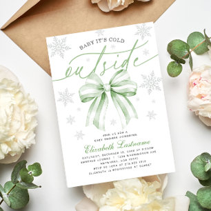 Invitation Fête Prénatale Bébé C'est L'Hiver Dehors avec un N
