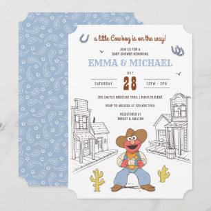 Invitation Fête Prénatale Bébé Cowboy Elmo Sesame Street