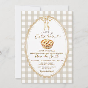 Invitation Fête Prénatale Bébé Doux Petit Biscuit Beige Arriv