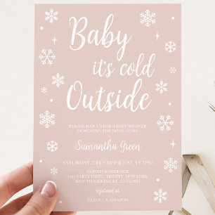 Invitation Fête Prénatale Bébé Fille Minimaliste Rose Bébé Il