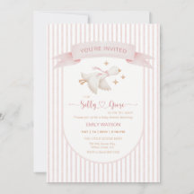 Fête Prénatale Bébé Fille Rayures Roses Silly Goos