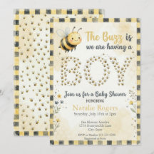 Fête Prénatale Bébé Garçon Abeille Punaise