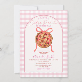 Invitation Fête Prénatale Bébé Gâteau aux Fraises Arrive