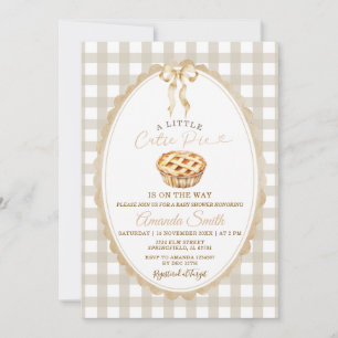 Invitation Fête Prénatale Beige Little Cutie Pie Is on the Wa