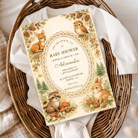 Fête prénatale de bébé dans une forêt enchantée de