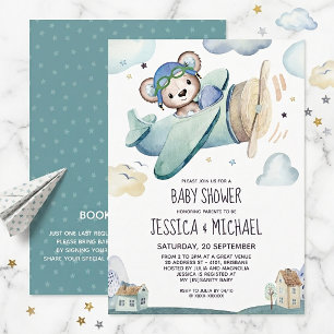 Invitation Fête Prénatale de l'Avion Ourson