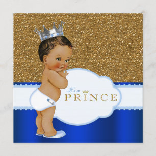Invitation Fête prénatale du bébé prince ethnique