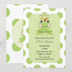 Invitation Fête Prénatale du Prince Grenouille Conte de Fées 