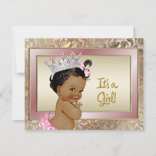 Invitation Fête prénatale élégante et ethnique pour princesse