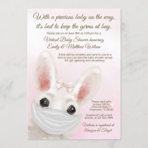 Invitation Fête Prénatale En Ligne De Passage De Fille Lapin