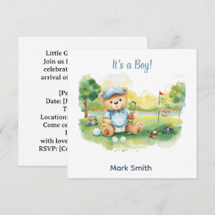 Invitation Fête Prénatale Garçon Baby Shower Plaques en Papie
