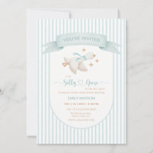 Fête Prénatale Garçon Silly Goose Rayures Bleues V