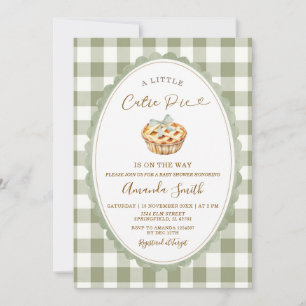 Invitation Fête Prénatale Green Little Cutie Pie Is on the Wa
