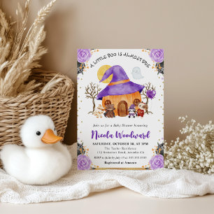 Invitation Fête prénatale Halloween bébé Trick or Treat aquar