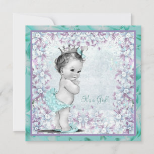 Invitation Fête Prénatale pour Bébé Fille au Lavande et au Bl