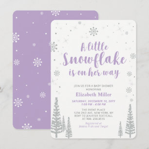 Invitation Fête Prénatale pour Bébé Fille, Merveilleux Hiver