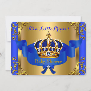 Invitation Fête Prénatale pour Bébé Garçon Couples Royaux Ble