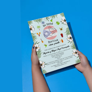 Invitation Fête prénatale pour un bébé garçon d'origine hispa