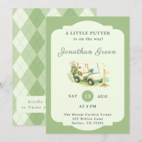 Fête prénatale pour un petit garçon golfeur en voi