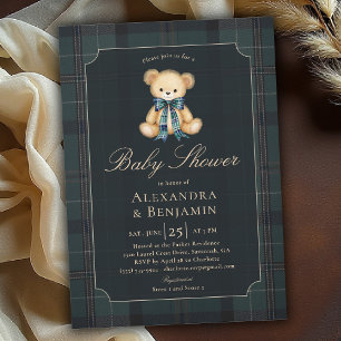 Invitation Fête Prénatale Préparatoire Garçon ou Fille Ourson