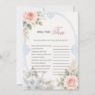 Invitation Fête prénuptiale sur le thème floral vintage Bridg