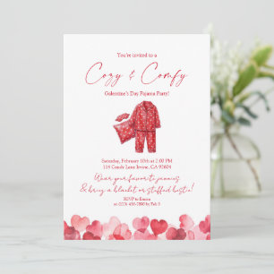 Invitation Fête pyjama de Galentine's Cozy & Confortable