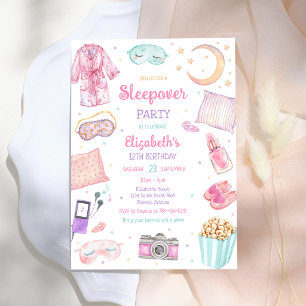 Invitation Fête pyjama Spa détente anniversaire Slumber 