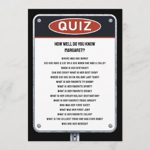 Invitation Fête Quiz Party sur le thème de la circulation ave