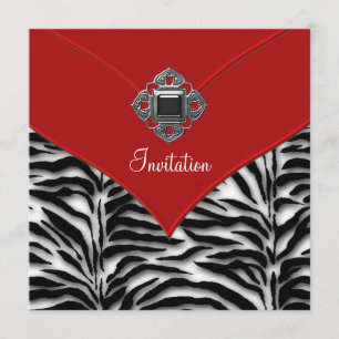 Invitation Fête Red Zerbra