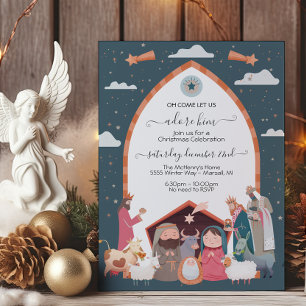 Invitation Fête religieuse de la Nativité de Noël