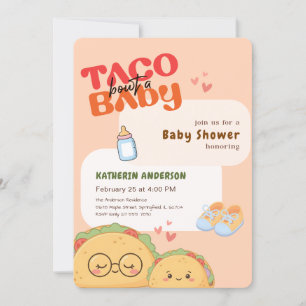 Invitation Fête Rose Fiesta Mexicaine Taco à propos d'une Bab