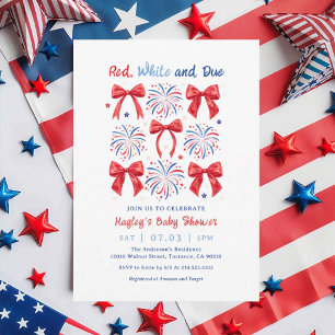 Invitation Fête Rouge Blanche Et Future Maman 4 Juillet Baby