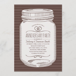 Invitation Fête rustique de 30 ans de mariage dans des pots M