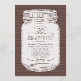Invitation Fête rustique de 30 ans de mariage dans un pot Mas