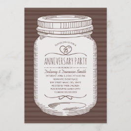 Invitation Fête rustique de jarres Mason pour les 25 ans de m