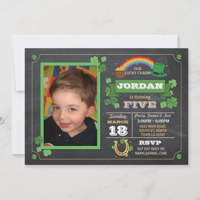 Invitation Fête Saint-Patricks Anniversaire de la fête Photo  (Devant)