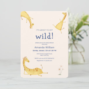 Invitation Fête Sauvage Baby Shower Girafe Sarafi