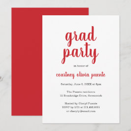 Invitation Fête simple moderne de graduation