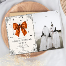 Fête Spooktacular Photo Halloween Nœud Orange