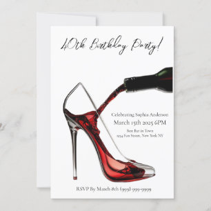 Invitation Fête-Stiletto avec Vin