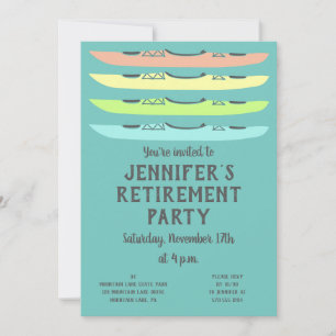 Invitation Fête sur le thème du kayak avec des kayaks de coul